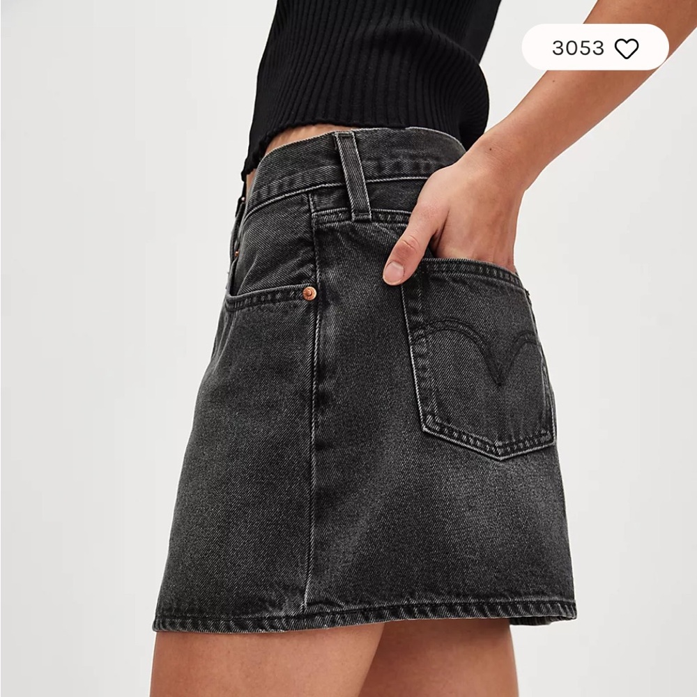 Free People Levi's Icon Black Mini Denim Skirt